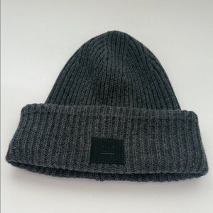 Acne Studios Gray Ribbed Beanie